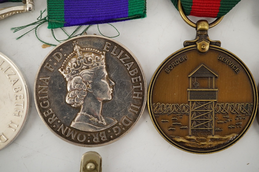 Five medals including three ERII General Service Medals